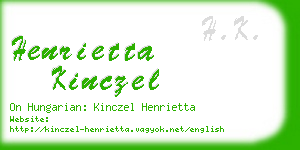 henrietta kinczel business card